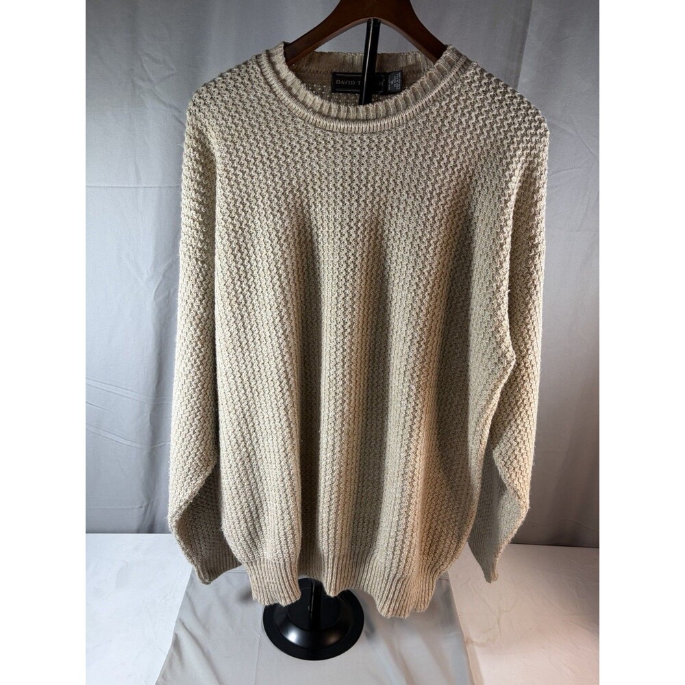 David Taylor Sweater Sz 3XL Chunky Waffle Knit Cozy Gorpcore Dadcore